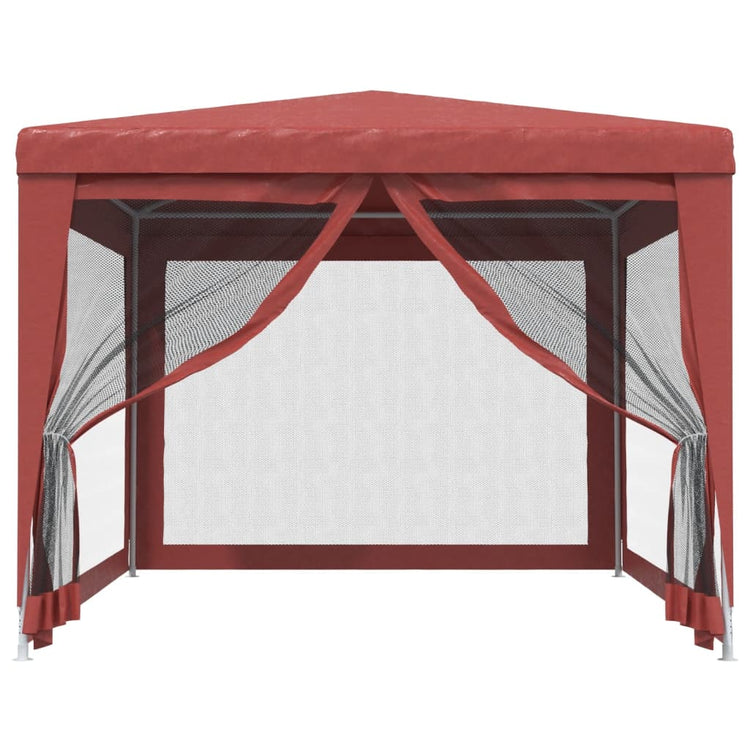 Tente de fête Vidaxl avec 4 murs latéraux en mailles 3x4 m en rouge HDPE