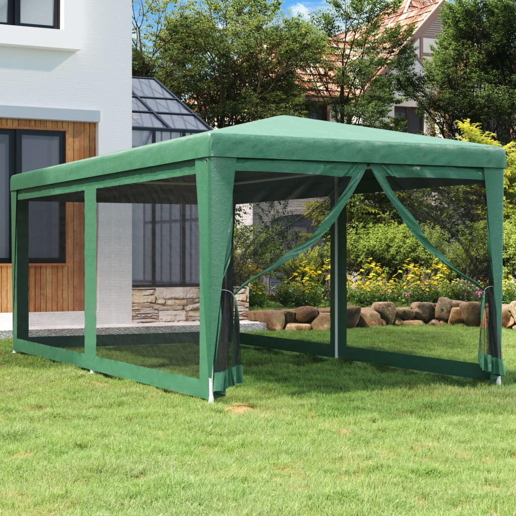 Tente de fête Vidaxl avec 6 murs latéraux de 6 maille 3x6 m vert HDPE