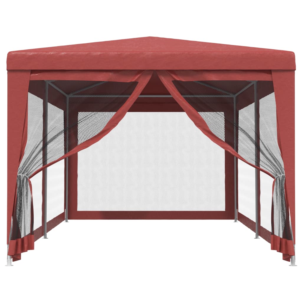 Tente de fête Vidaxl avec 6 murs latéraux en mailles 3x6 m HDPE rouge