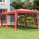Tente de fête Vidaxl avec 6 murs latéraux en mailles 3x6 m HDPE rouge