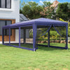 Tente de fête Vidaxl avec 8 murs latéraux en mailles 3x9 m en bleu HDPE