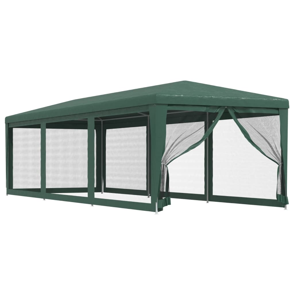 Tente de fête Vidaxl avec 8 murs latéraux en mailles 3x9 m en vert HDPE