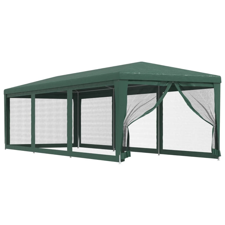 Tente de fête Vidaxl avec 8 murs latéraux en mailles 3x9 m en vert HDPE