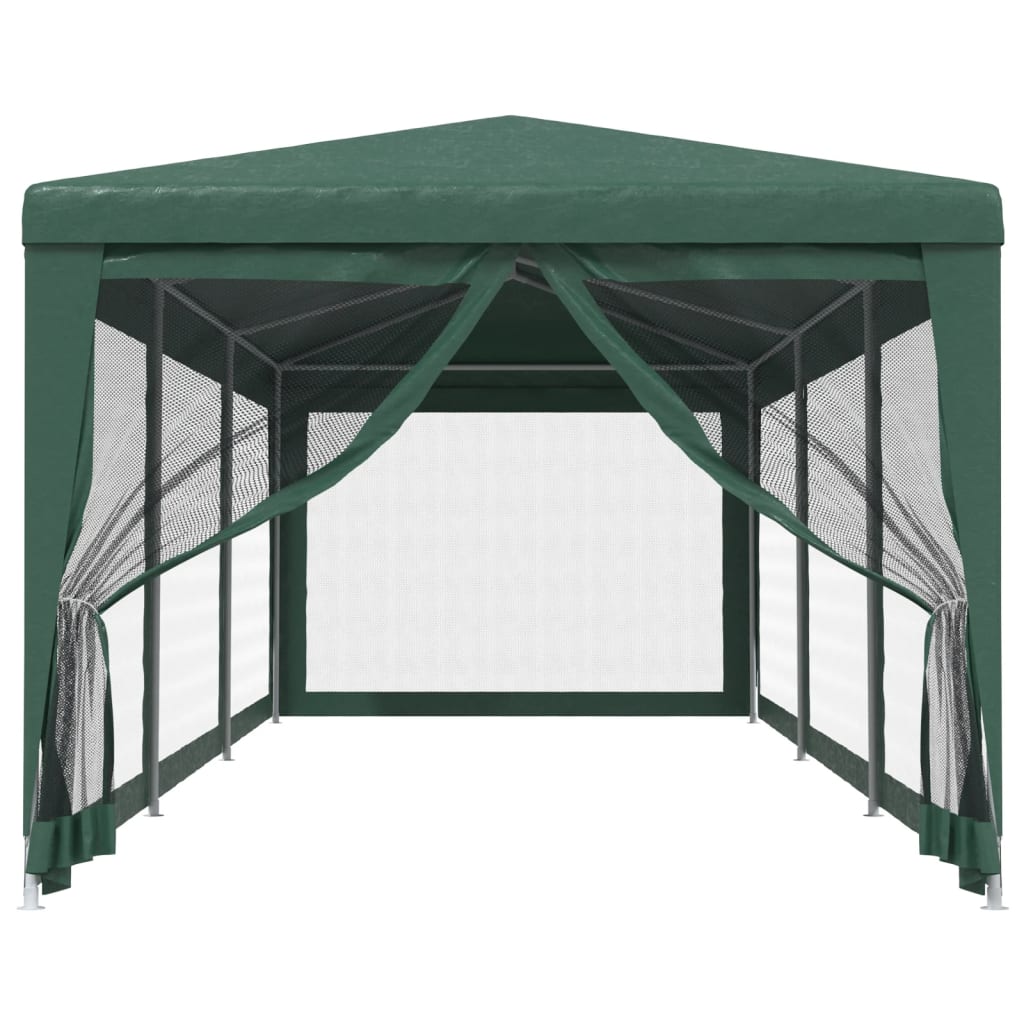 Tente de fête Vidaxl avec 8 murs latéraux en mailles 3x9 m en vert HDPE