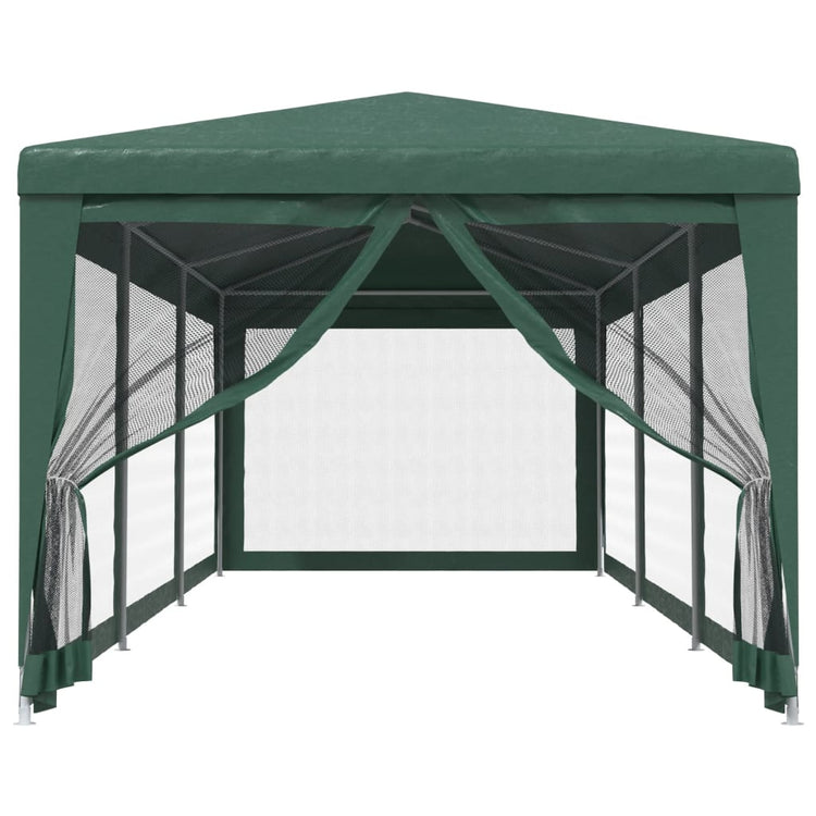 Tente de fête Vidaxl avec 8 murs latéraux en mailles 3x9 m en vert HDPE