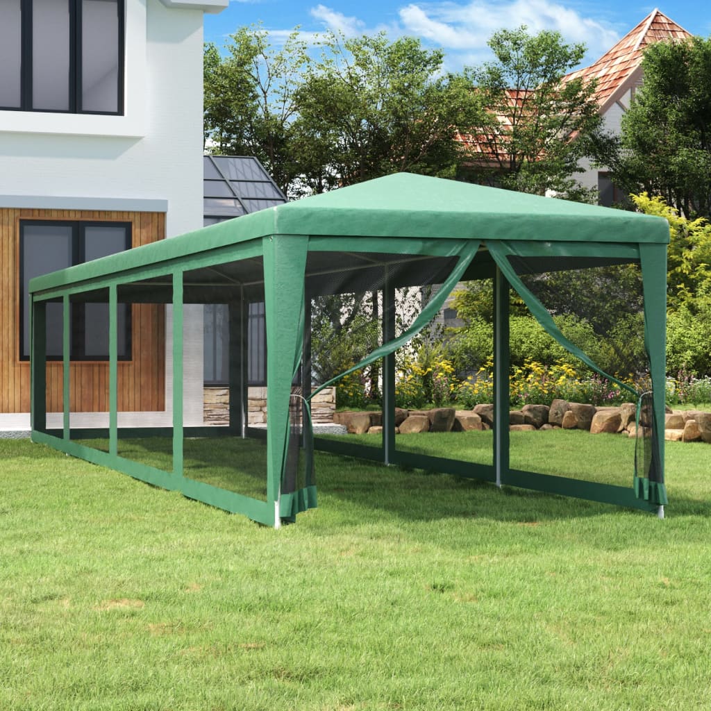Tente de fête Vidaxl avec des parois latérales de 10 maille 3x12 m vert HDPE