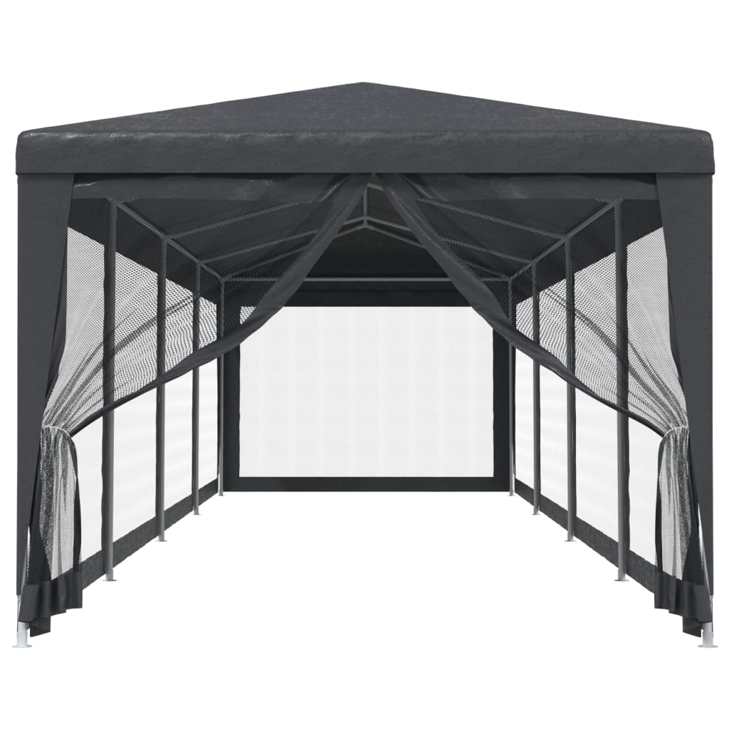 Tente de fête Vidaxl avec des parois latérales de 10 mailles 3x12 m anthracite HDPE -Colored