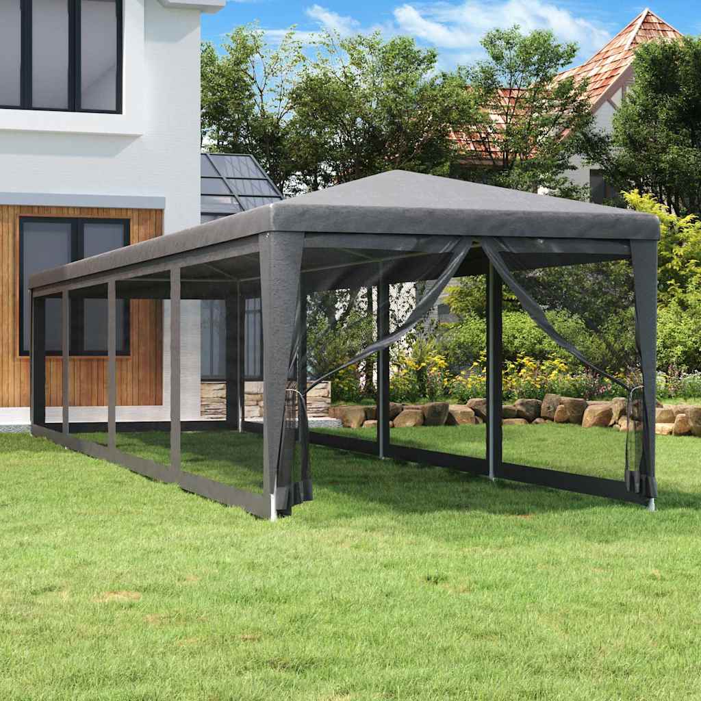 Tente de fête Vidaxl avec des parois latérales de 10 mailles 3x12 m anthracite HDPE -Colored