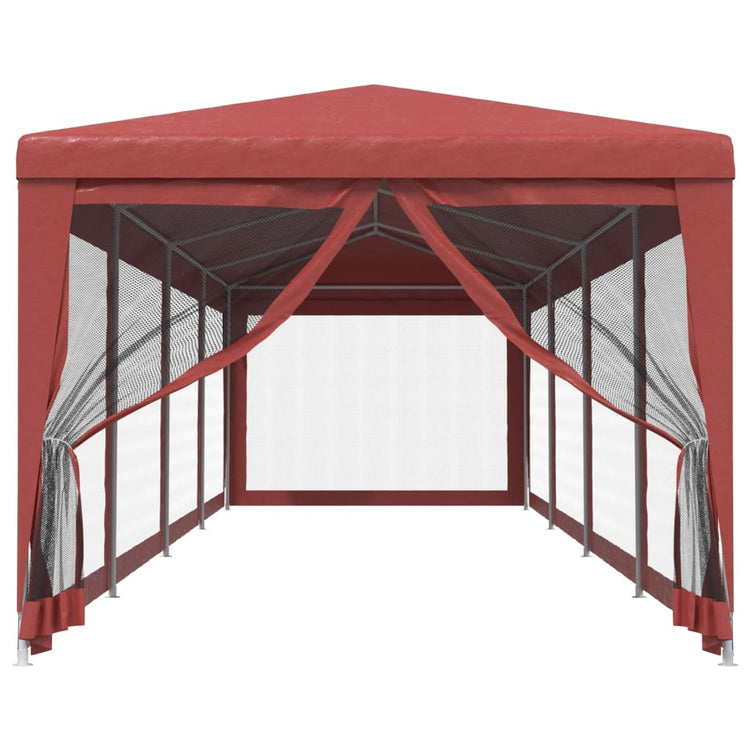 Tente de fête Vidaxl avec des murs latéraux de 10 maille 3x12 m en rouge HDPE