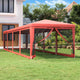 Tente de fête Vidaxl avec des murs latéraux de 10 maille 3x12 m en rouge HDPE