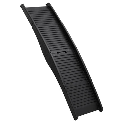 Vidaxl chien pente pliable 153x40x12,5 cm plastique noir