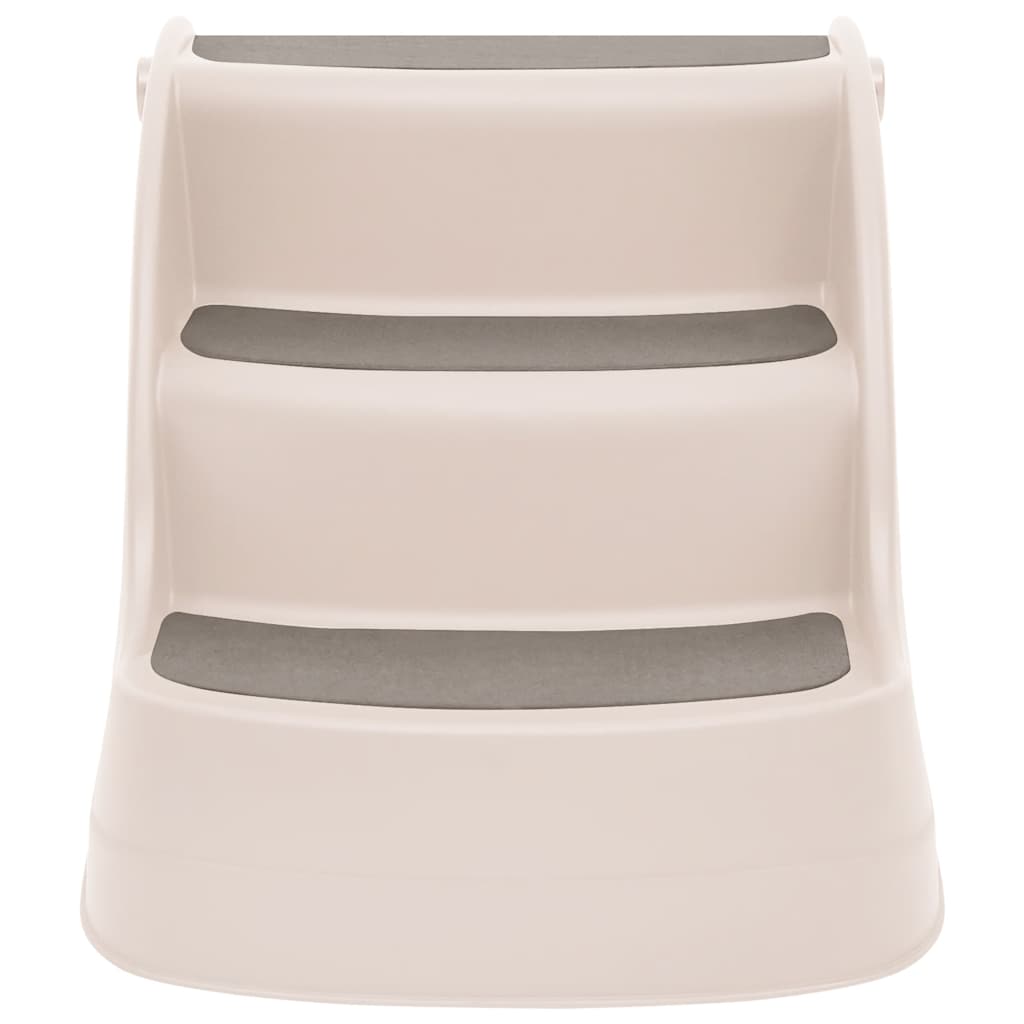 Vidaxl Dog Staircase 3 étapes pliables 50x38x38 cm Couleur de crème en plastique