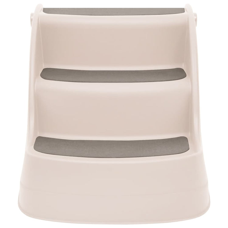 Vidaxl Dog Staircase 3 étapes pliables 50x38x38 cm Couleur de crème en plastique