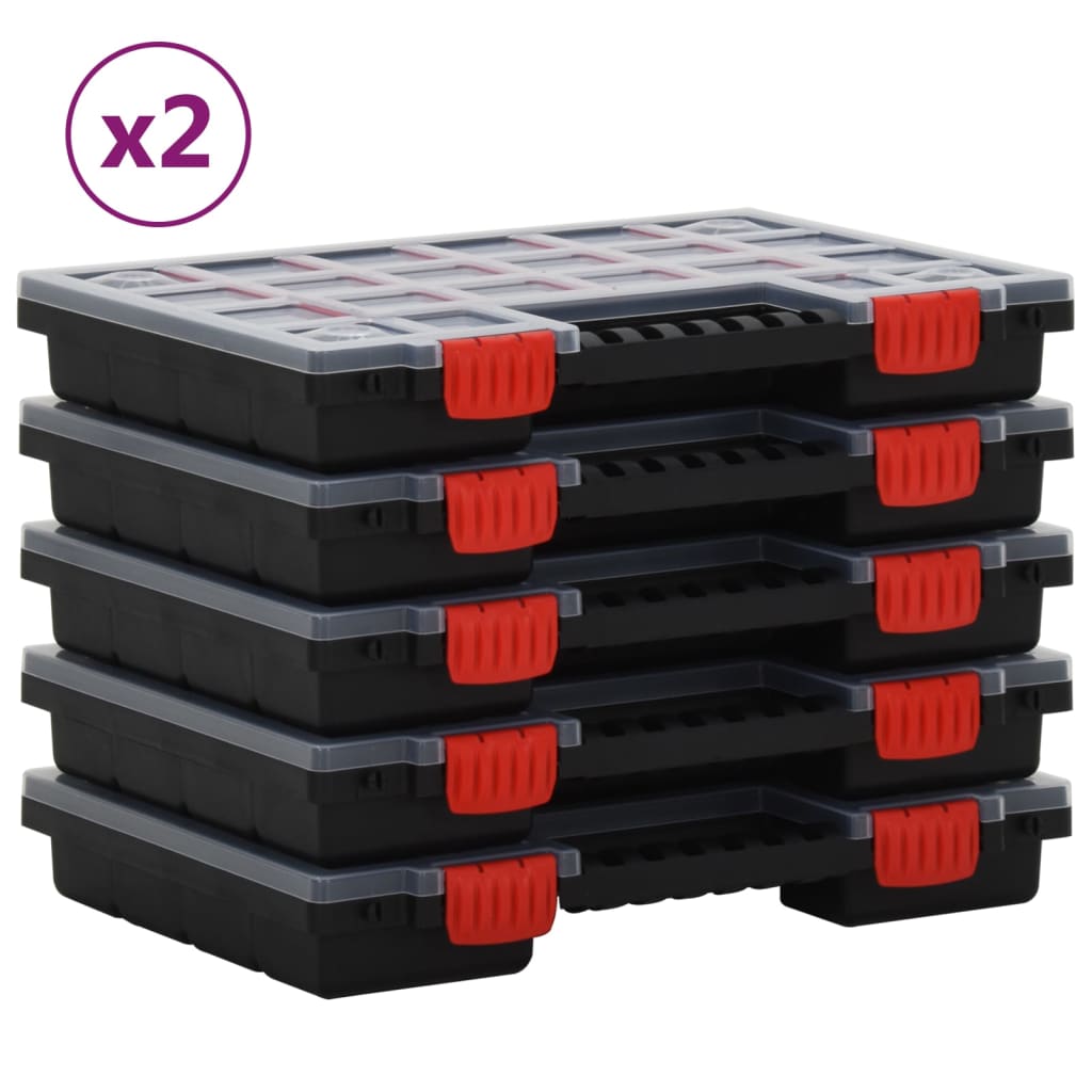 Boîtes de plage Vidaxl 10 PCS 34.5x25x5 cm Polypropène