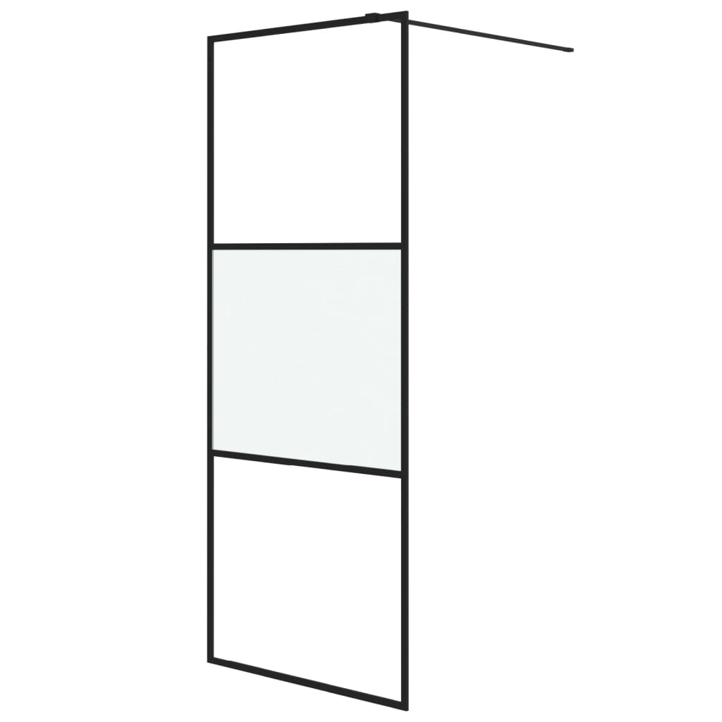 Vidaxl Walk-In Walking Mur 80x195 cm Halfmat Esg Verre noir