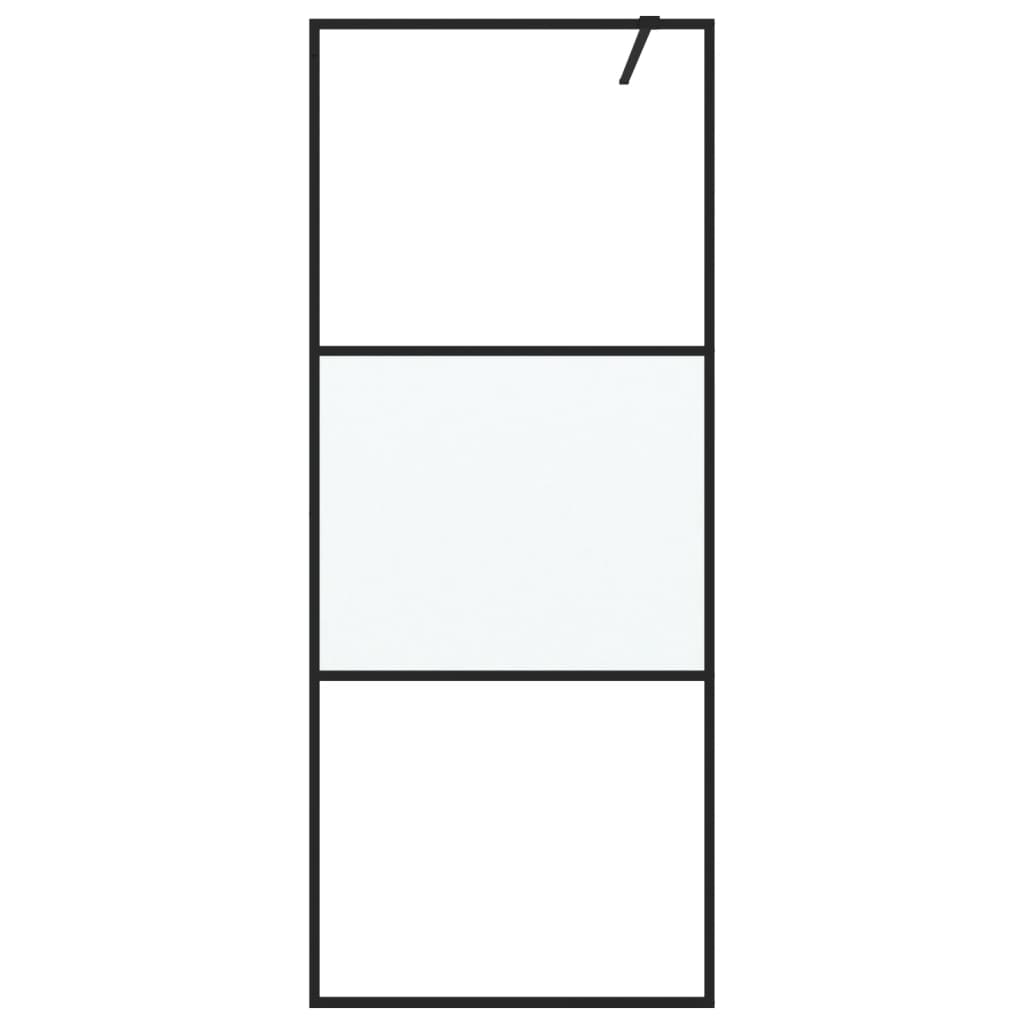 Vidaxl Walk-In Walking Mur 80x195 cm Halfmat Esg Verre noir