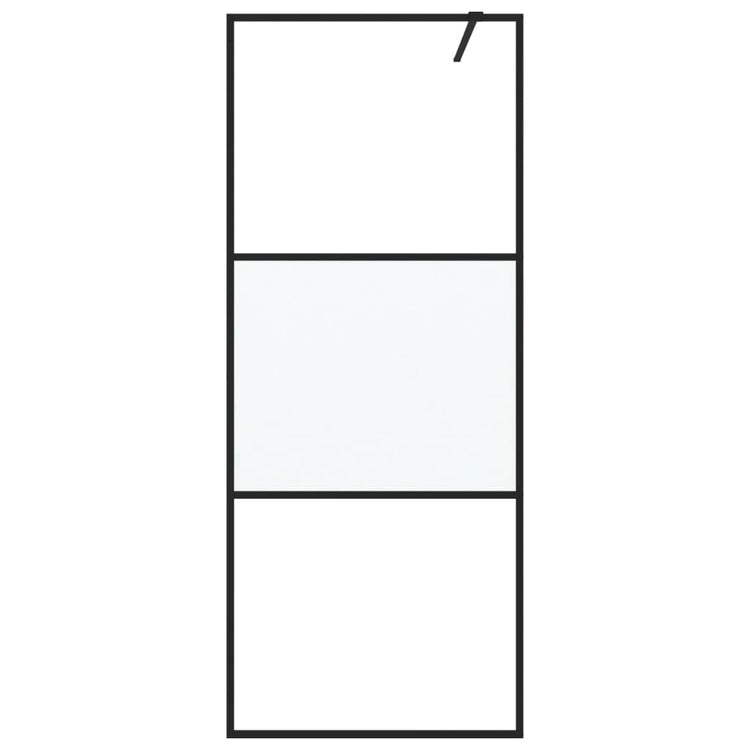 Vidaxl Walk-In Walking Mur 80x195 cm Halfmat Esg Verre noir