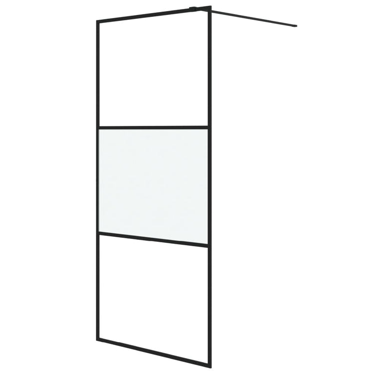 Vidaxl Walk-In Walking Mur 90x195 cm Half-Mat Esg Verre noir