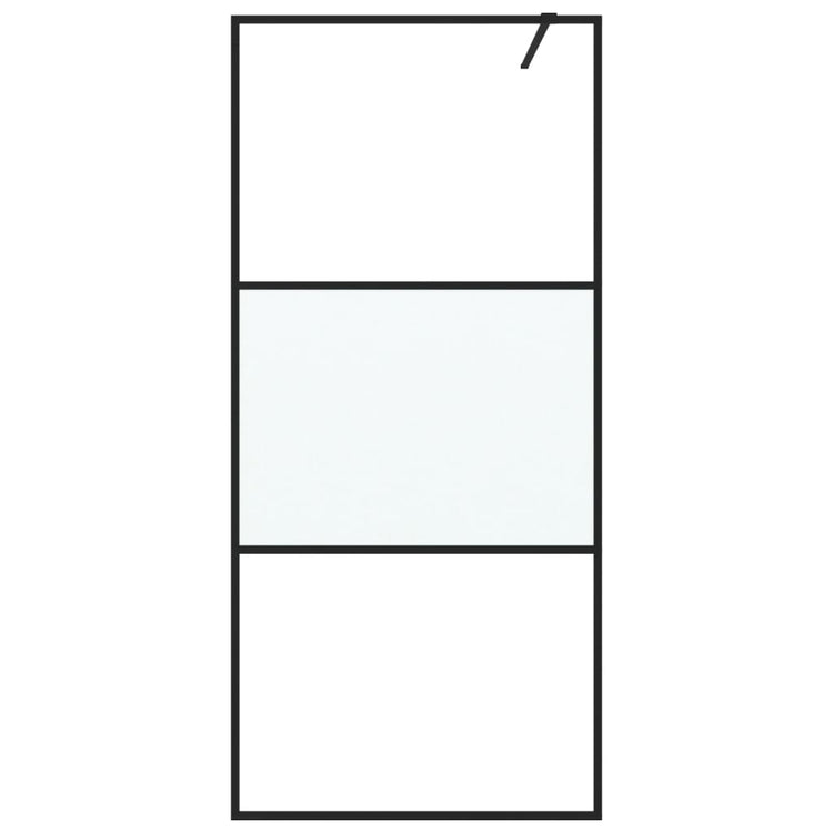 Vidaxl Walk-In Walking Mur 90x195 cm Half-Mat Esg Verre noir