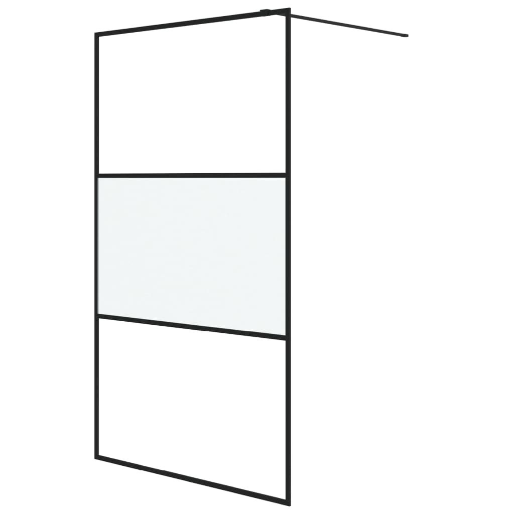 Vidaxl Walk-In Walking Walk 115x195 cm Halfmat Esg-glas noir