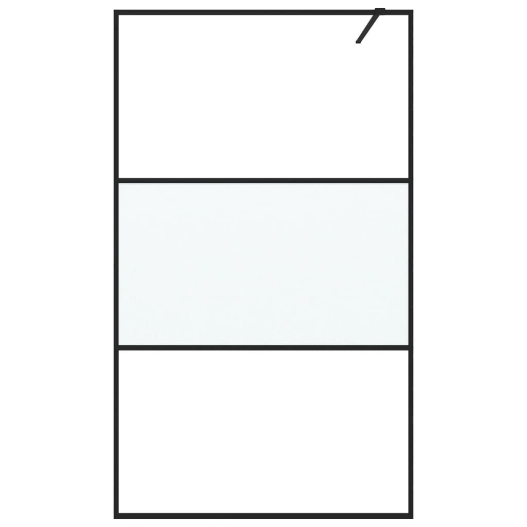 Vidaxl Walk-In Walking Walk 115x195 cm Halfmat Esg-glas noir