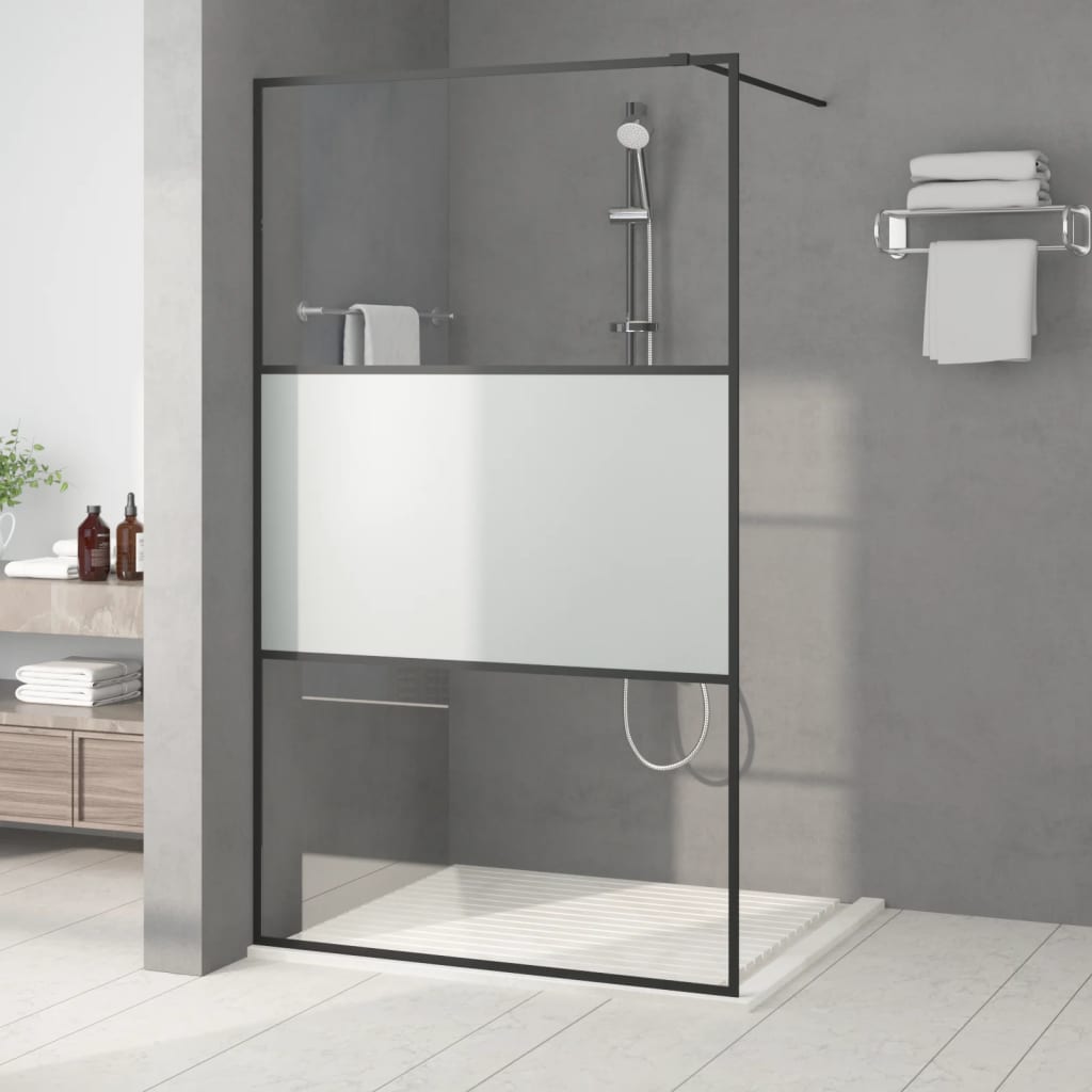 Vidaxl Walk-In Walking Walk 115x195 cm Halfmat Esg-glas noir