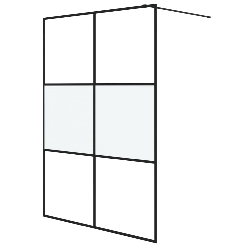 Vidaxl Walk-In Walking Wall 140x195 cm Half-Mat Esg Verre noir