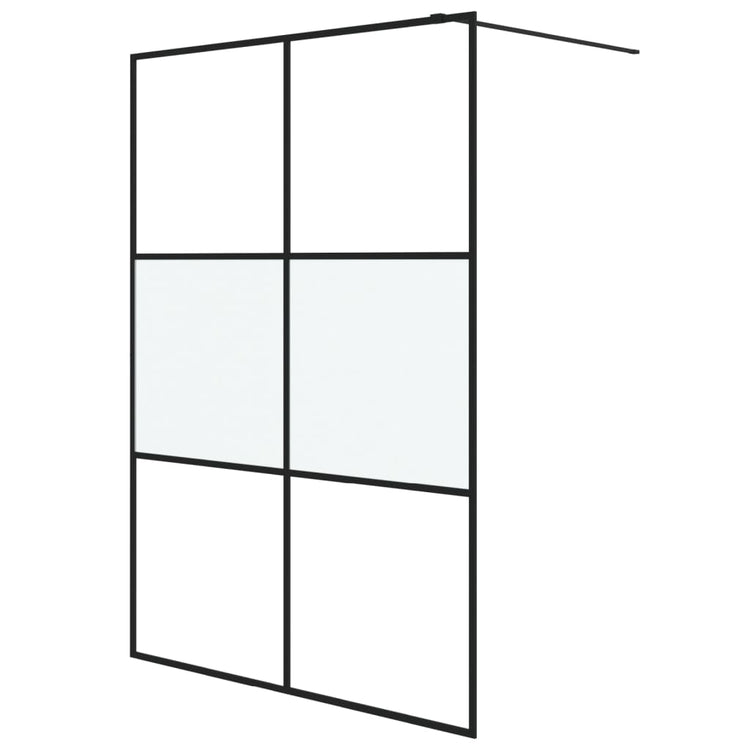 Vidaxl Walk-In Walking Wall 140x195 cm Half-Mat Esg Verre noir