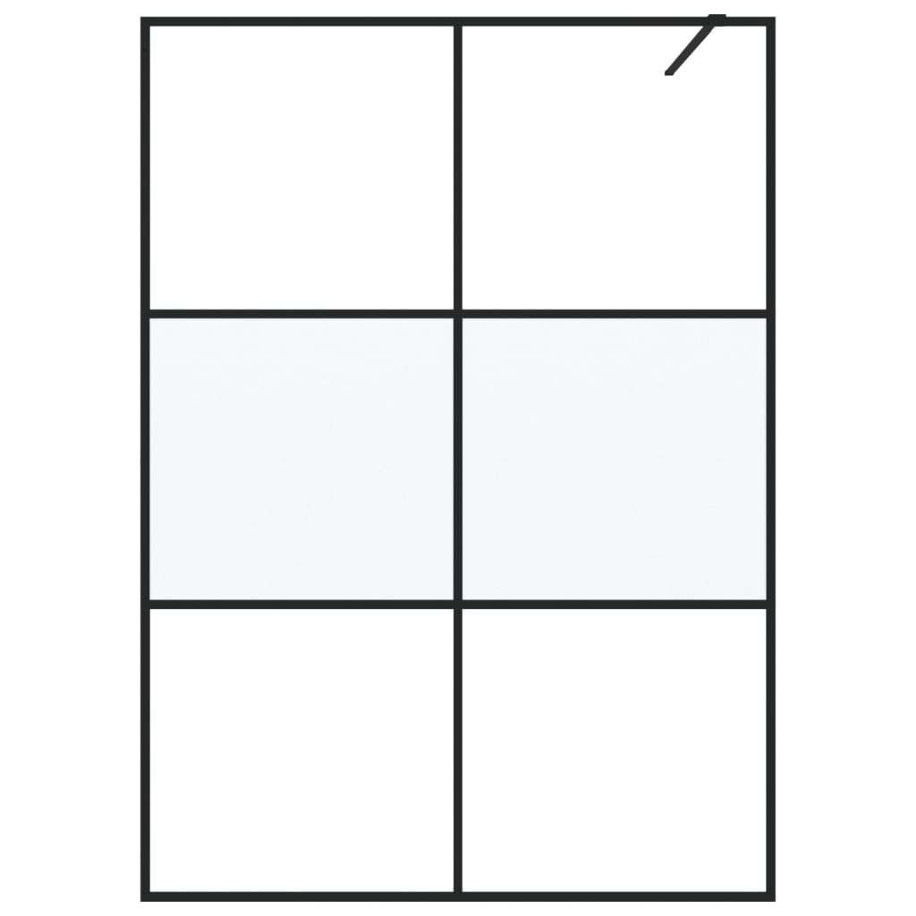 Vidaxl Walk-In Walking Wall 140x195 cm Half-Mat Esg Verre noir