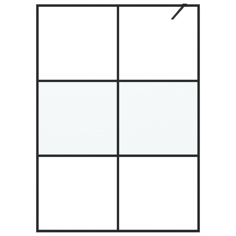 Vidaxl Walk-In Walking Wall 140x195 cm Half-Mat Esg Verre noir