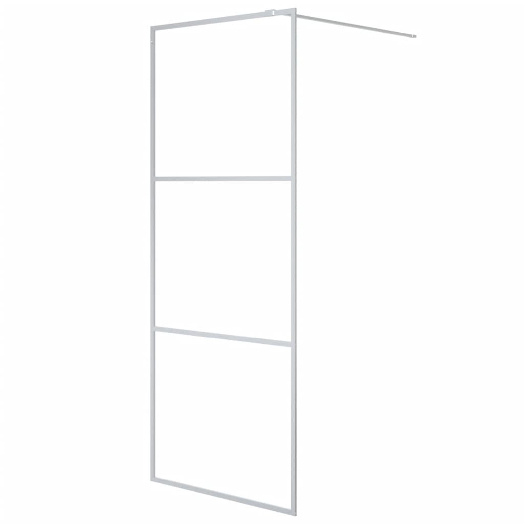Vidaxl Walk-In Walking Wall 80x195 cm Transparent ESG Glass Silver Colored