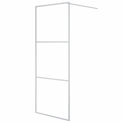 Vidaxl Walk-In Walking Wall 80x195 cm Transparent ESG Glass Silver Colored