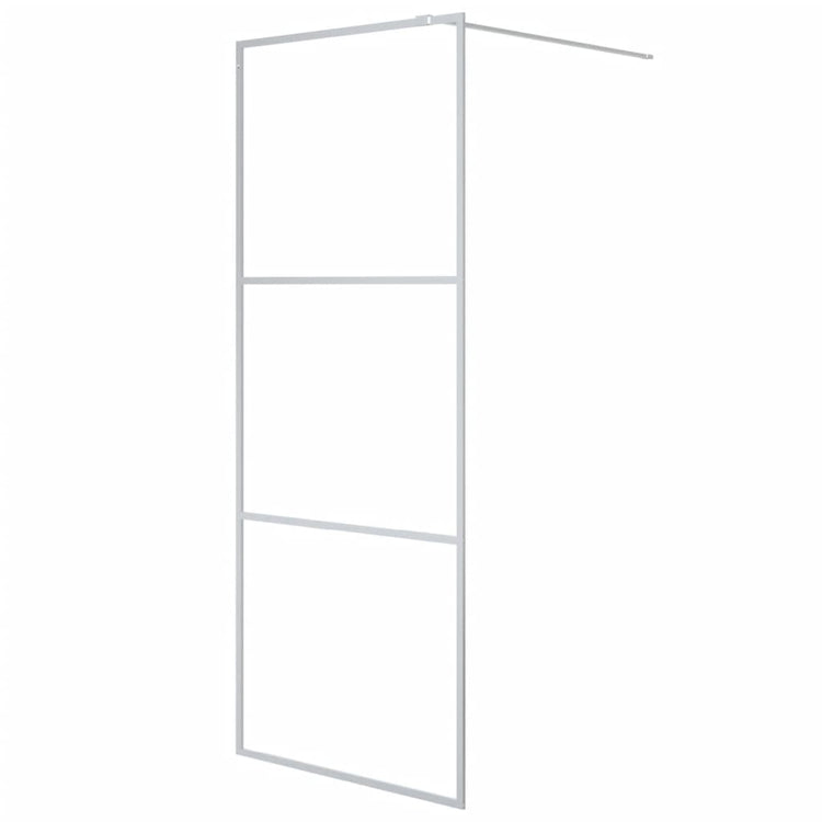 Vidaxl Walk-In Walking Wall 80x195 cm Transparent ESG Glass Silver Colored