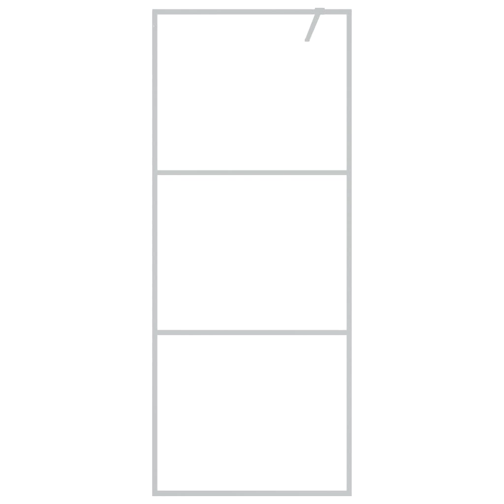Vidaxl Walk-In Walking Wall 80x195 cm Transparent ESG Glass Silver Colored