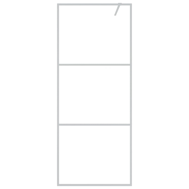 Vidaxl Walk-In Walking Wall 80x195 cm Transparent ESG Glass Silver Colored