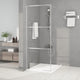 Vidaxl Walk-In Walking Wall 80x195 cm Transparent ESG Glass Silver Colored