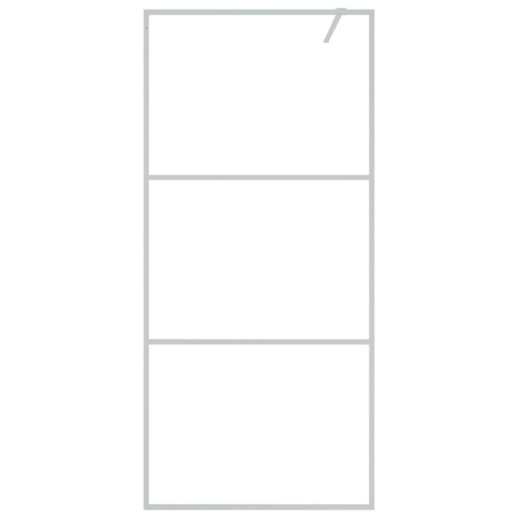 Vidaxl Walk-In Walking Mur 90x195 cm Transparent ESG Glass Silver Colored