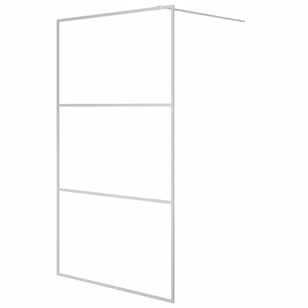 Vidaxl Walk-In Walking Murn 115x195 cm Transparent ESG Glass Silver Colored