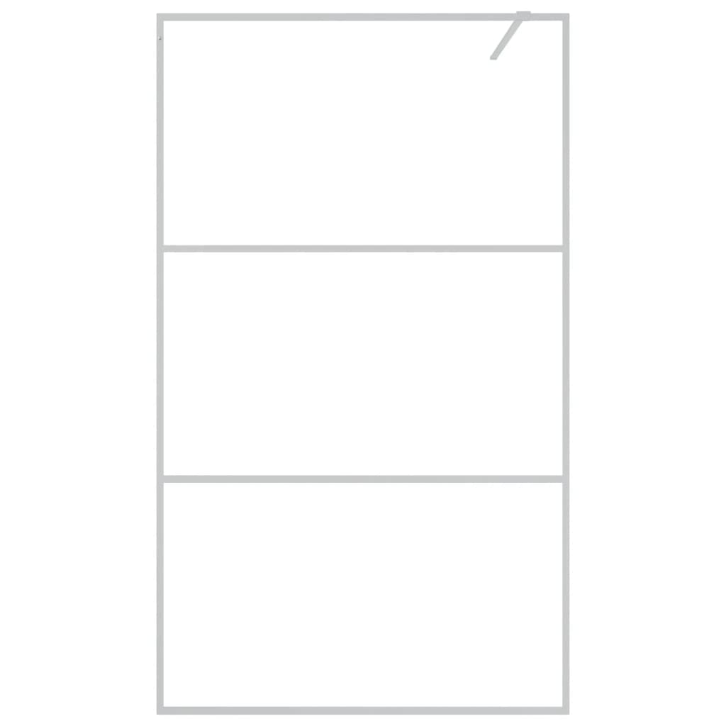 Vidaxl Walk-In Walking Murn 115x195 cm Transparent ESG Glass Silver Colored
