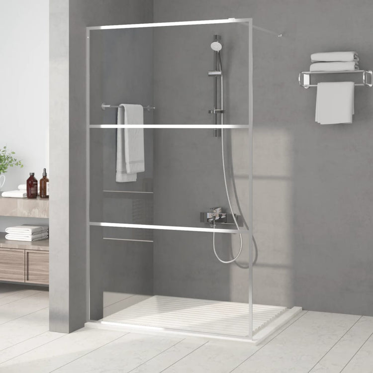 Vidaxl Walk-In Walking Murn 115x195 cm Transparent ESG Glass Silver Colored