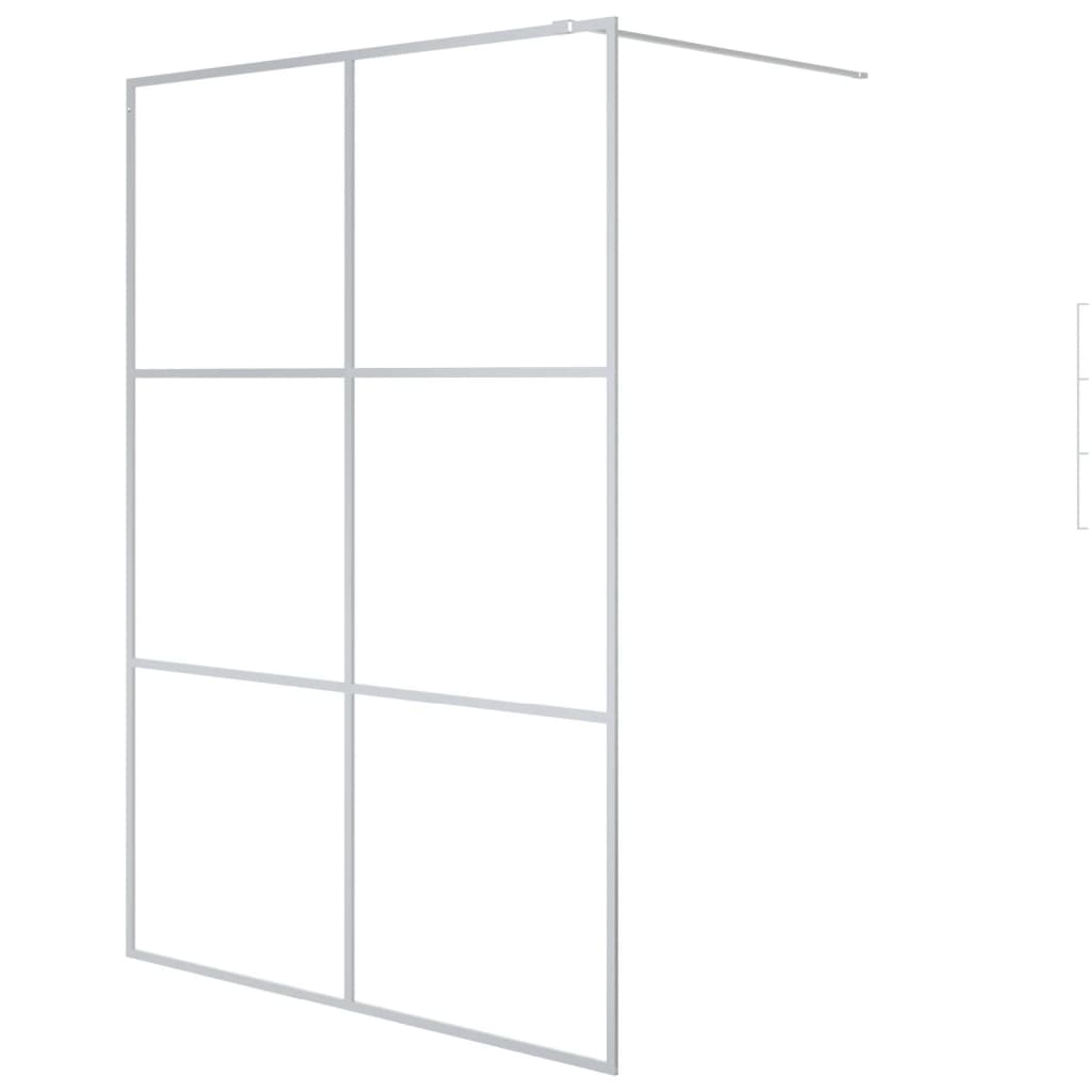 Vidaxl Walk-In Walk Mury 140x195 cm Transparent ESG Glass Silver Colored