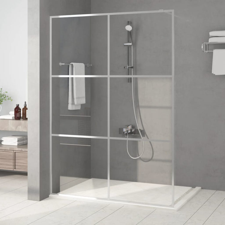 Vidaxl Walk-In Walk Mury 140x195 cm Transparent ESG Glass Silver Colored