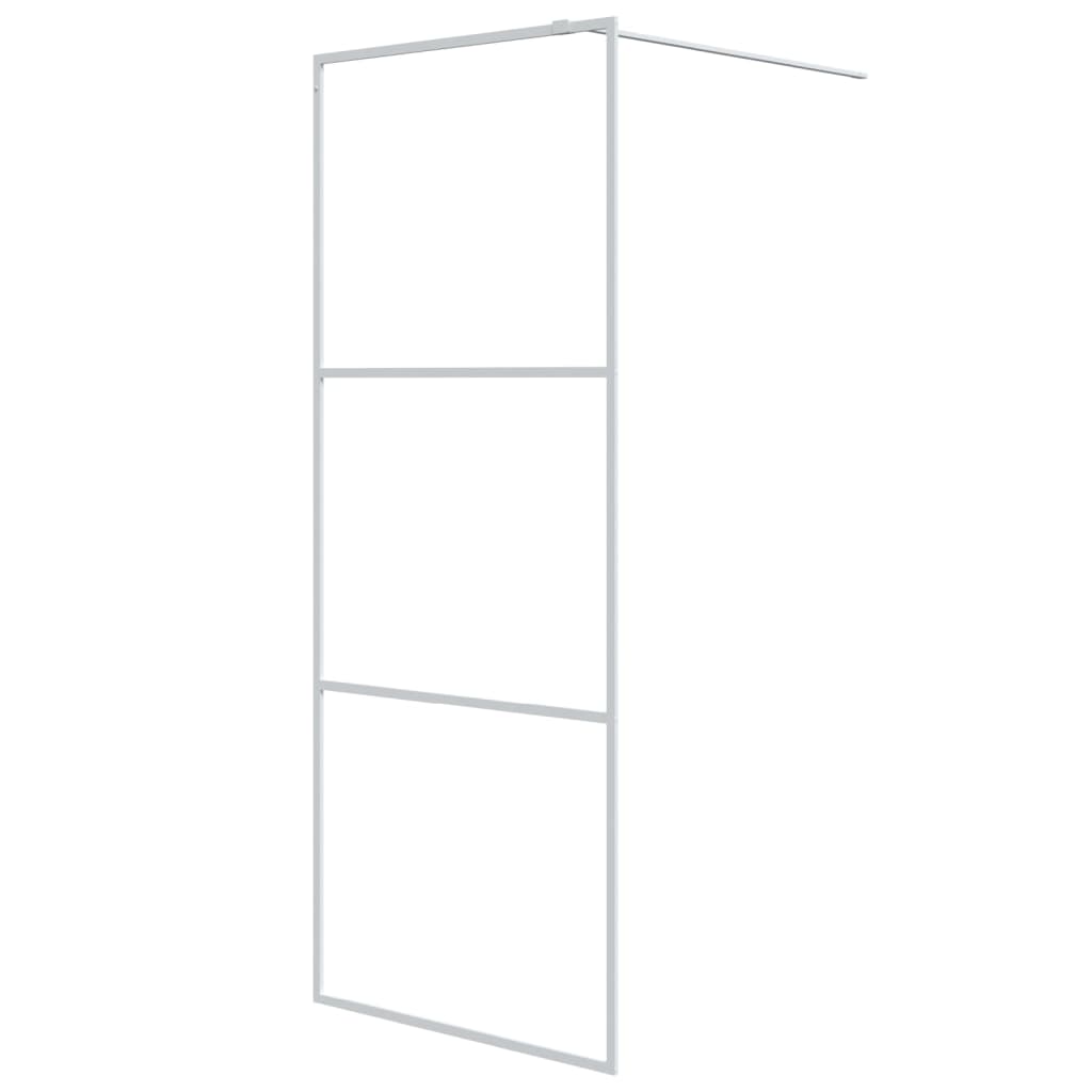 Vidaxl Walk-In Walking Mur 80x195 cm Transparent ESG Glass White