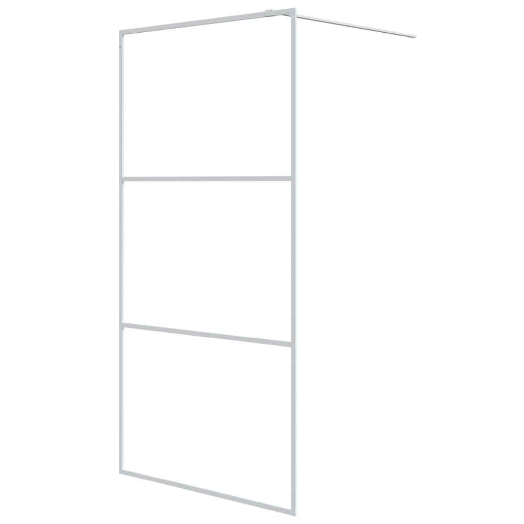 Vidaxl Walk-In Walk Murn 100x195 cm Transparent ESG Glass White
