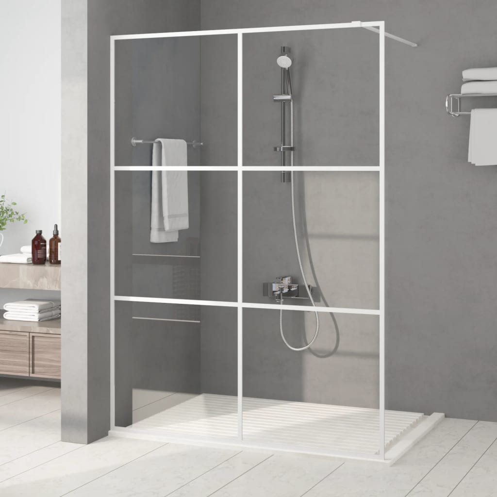 Vidaxl Walk-In Walk Murn 140x195 cm Transparent ESG Glass White
