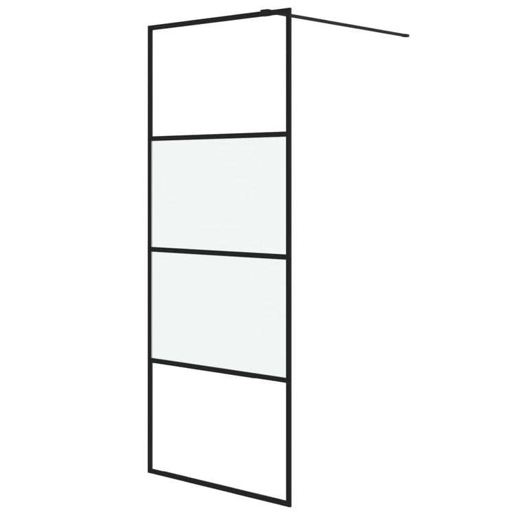 Vidaxl Walk-In Walking Mur 80x195 cm Halfmat Esg Verre noir