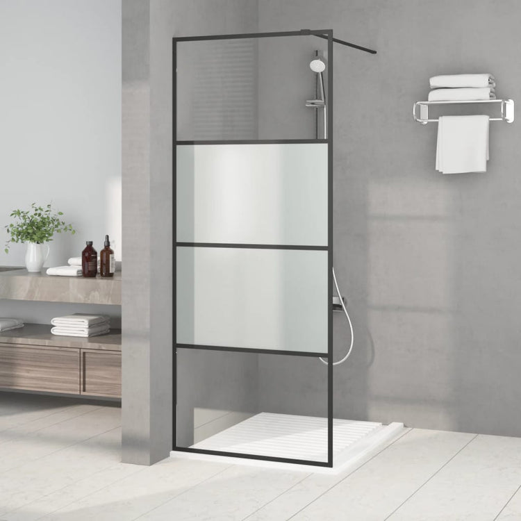 Vidaxl Walk-In Walking Mur 80x195 cm Halfmat Esg Verre noir