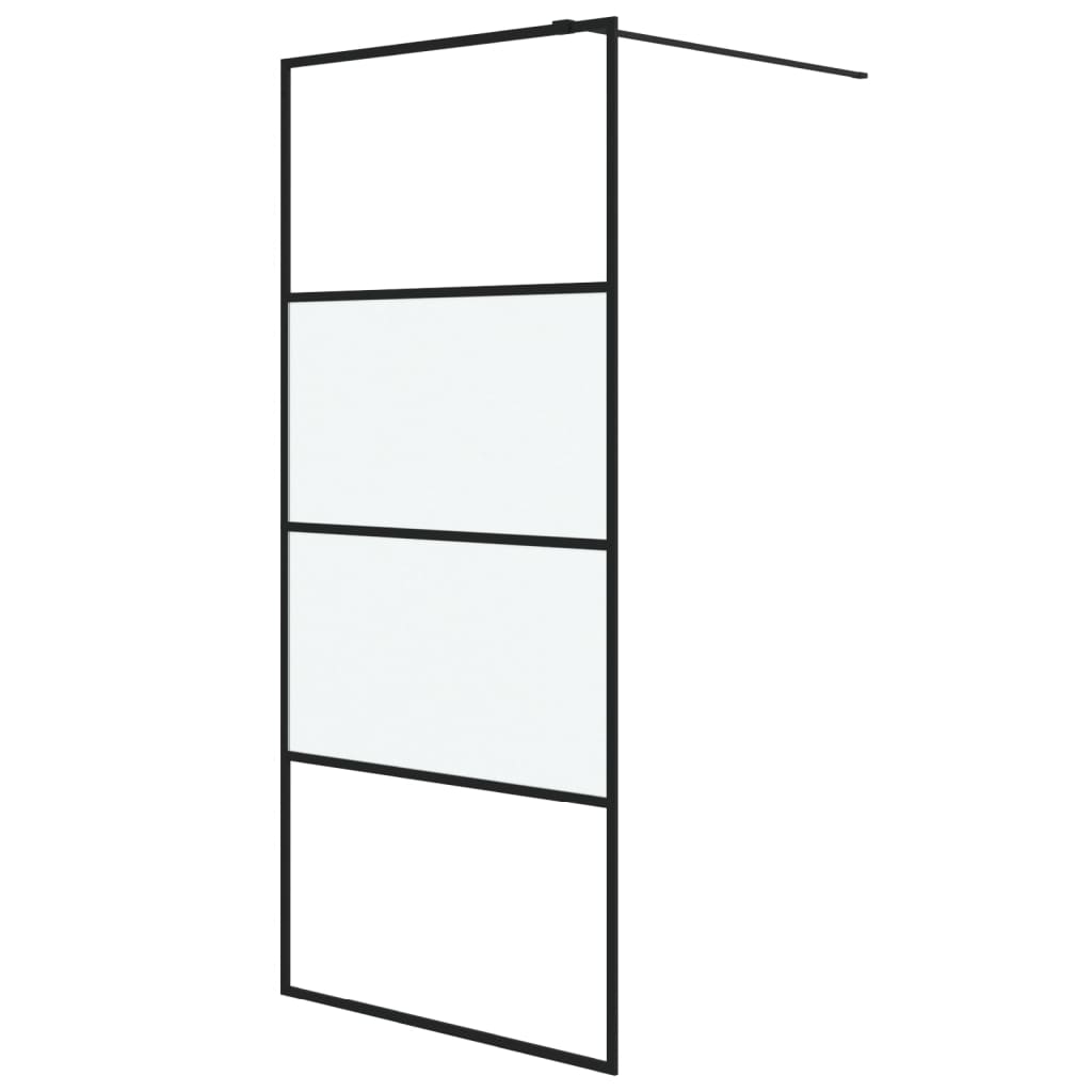 Vidaxl Walk-In Walk-In Walk 90x195 cm Half-Mat Esg Verre noir
