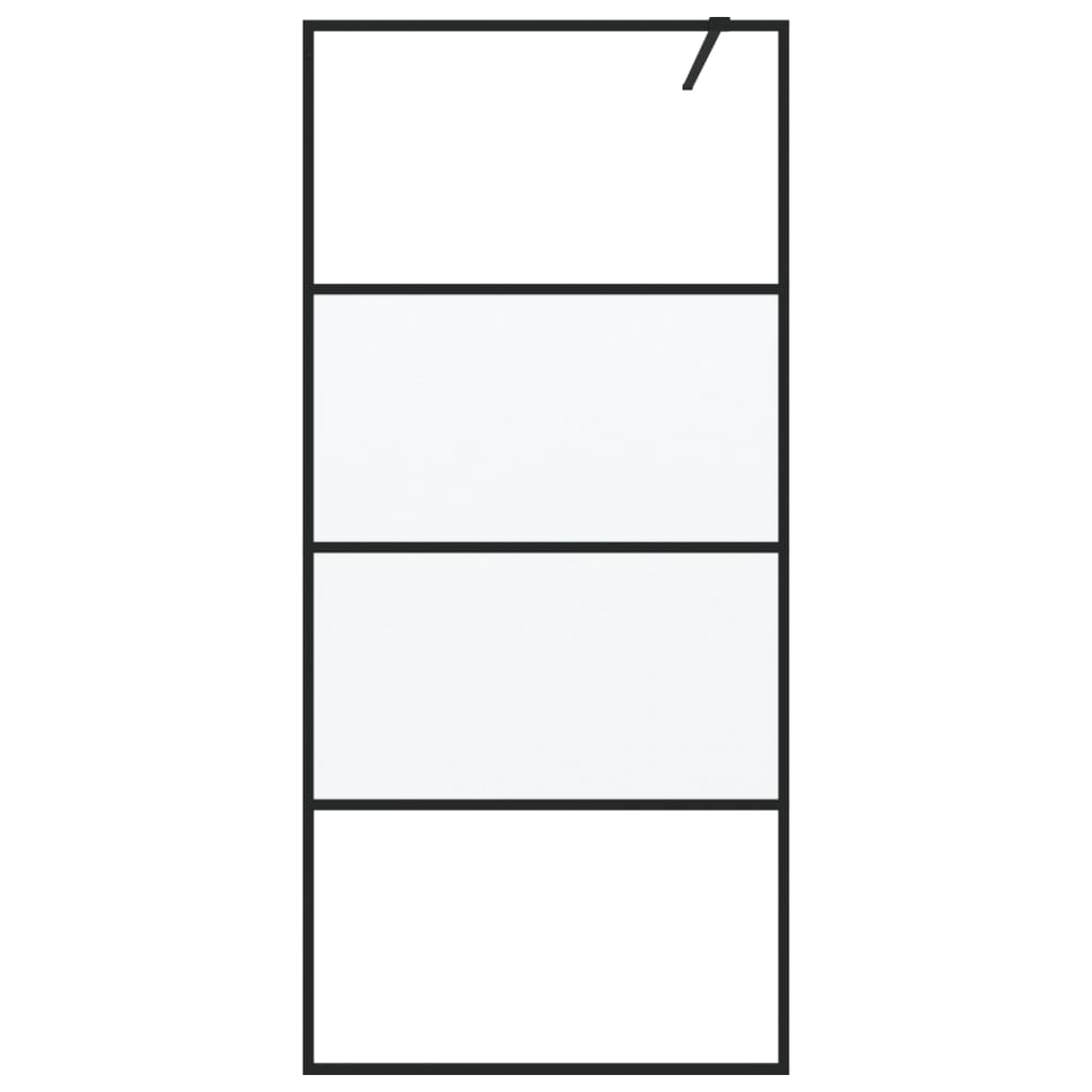 Vidaxl Walk-In Walk-In Walk 90x195 cm Half-Mat Esg Verre noir