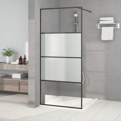 Vidaxl Walk-In Walk-In Walk 90x195 cm Half-Mat Esg Verre noir